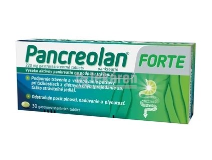 Pancreolan FORTE tbl ent 220 mg (blis.PVC/PVDC/Al) 1x30 ks